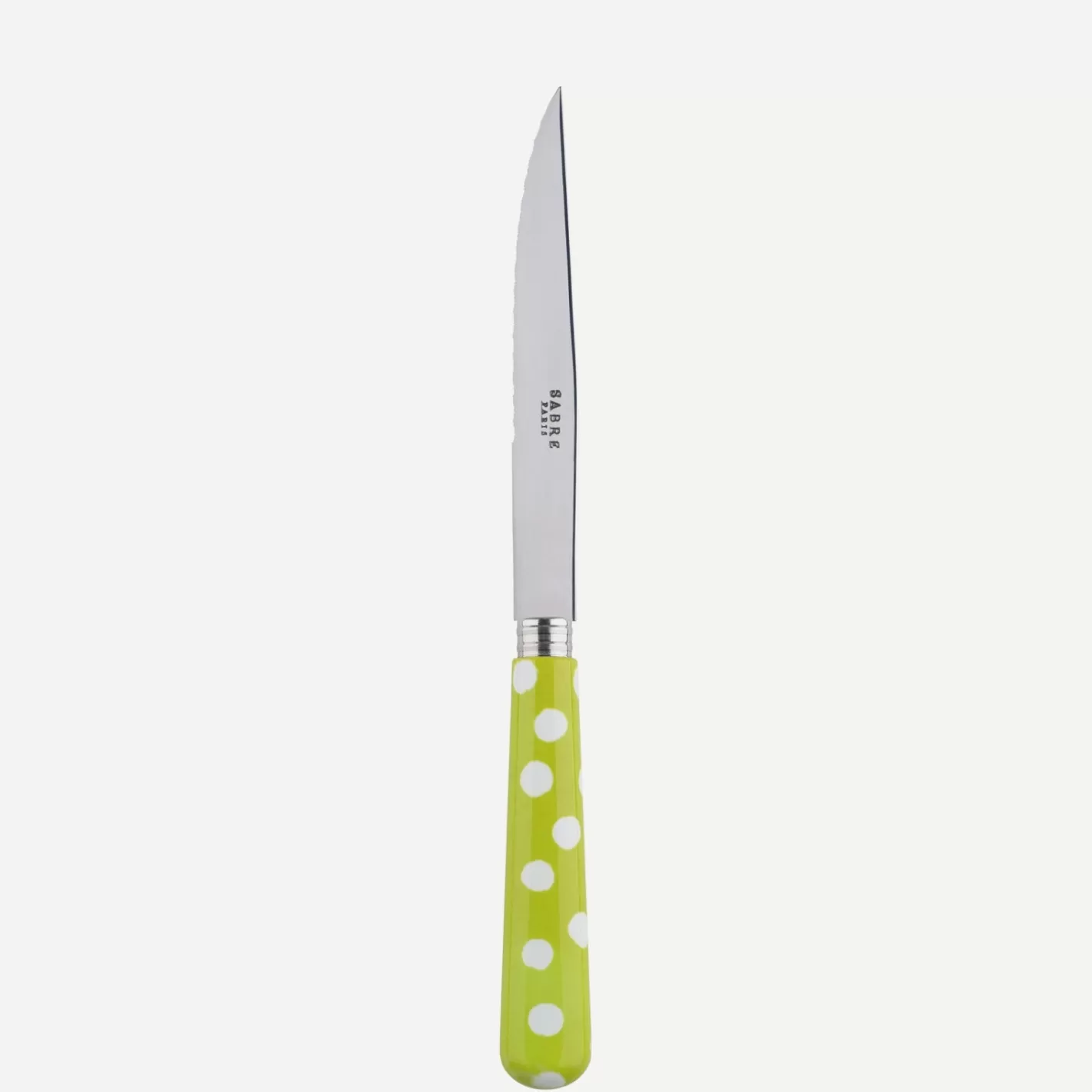 Sabre Paris Steak Knife>White Dots, Lime