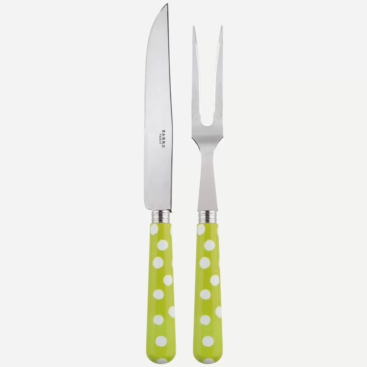 Sabre Paris Carving Set>White Dots, Lime