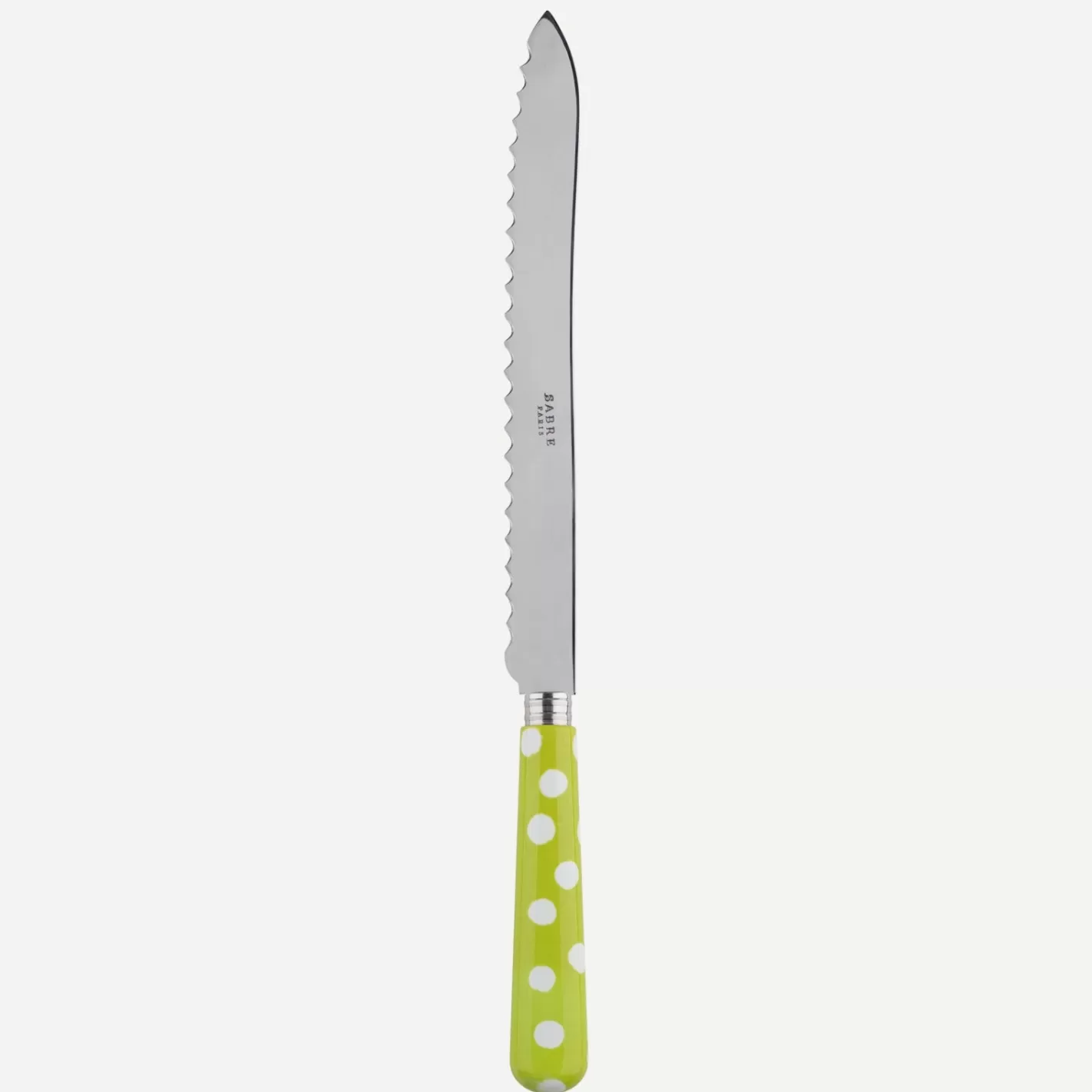 Sabre Paris Bread Knife>White Dots, Lime