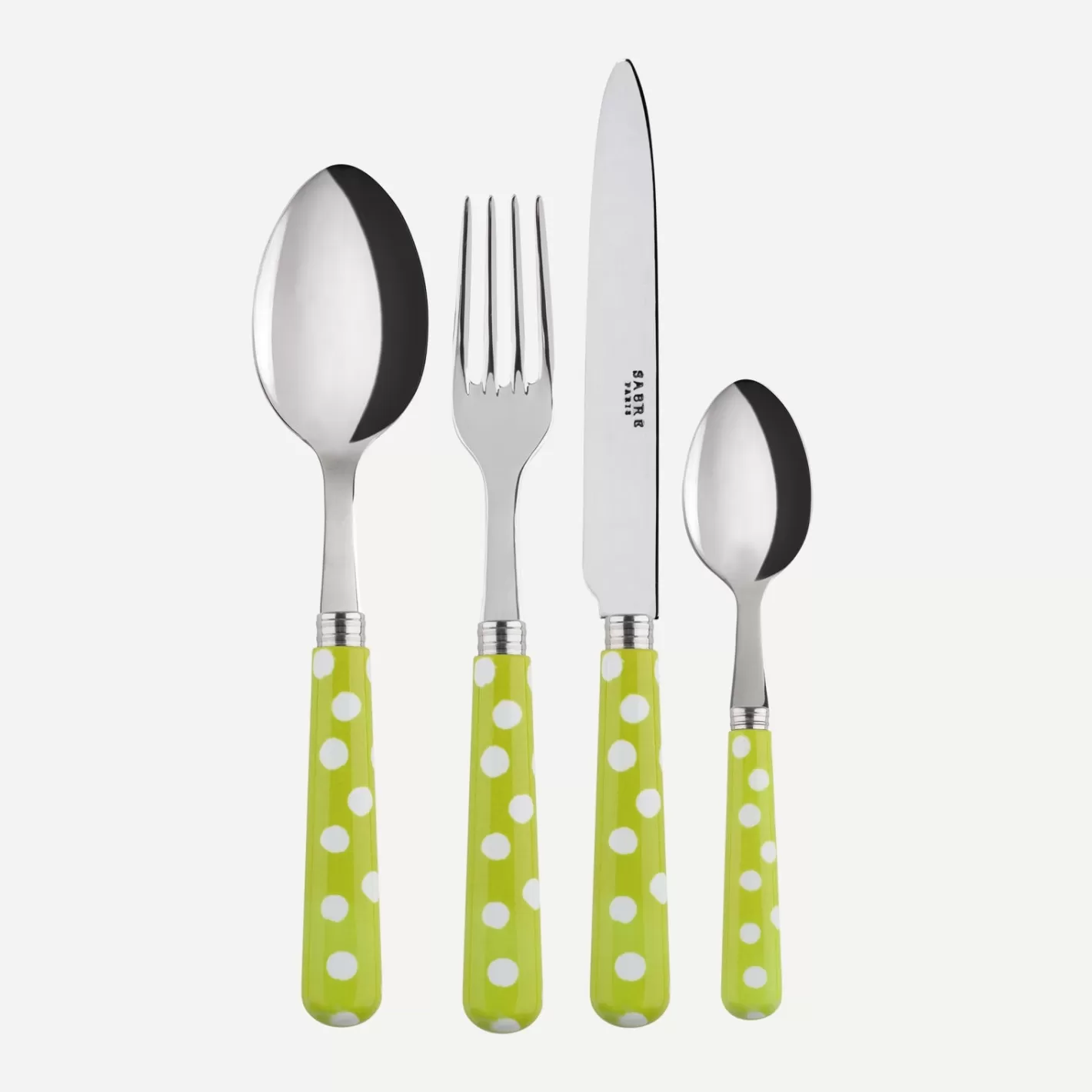 Sabre Paris 24 Pieces Set>White Dots, Lime