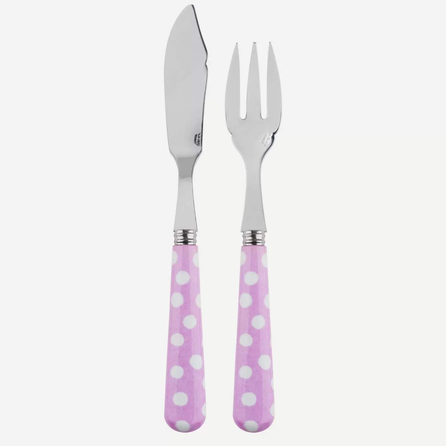 Sabre Paris Fish Knife | Fish Fork>White Dots, Pink