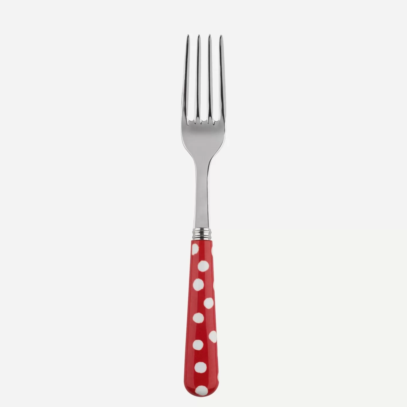 Sabre Paris Salad Fork>White Dots, Red