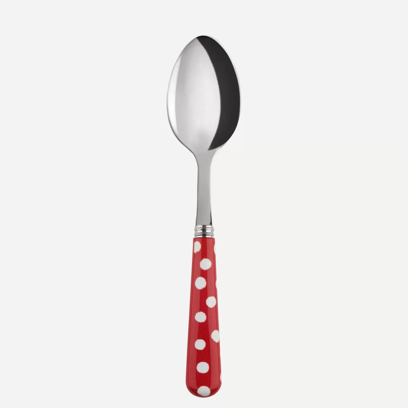 Sabre Paris Dessert Spoon>White Dots, Red