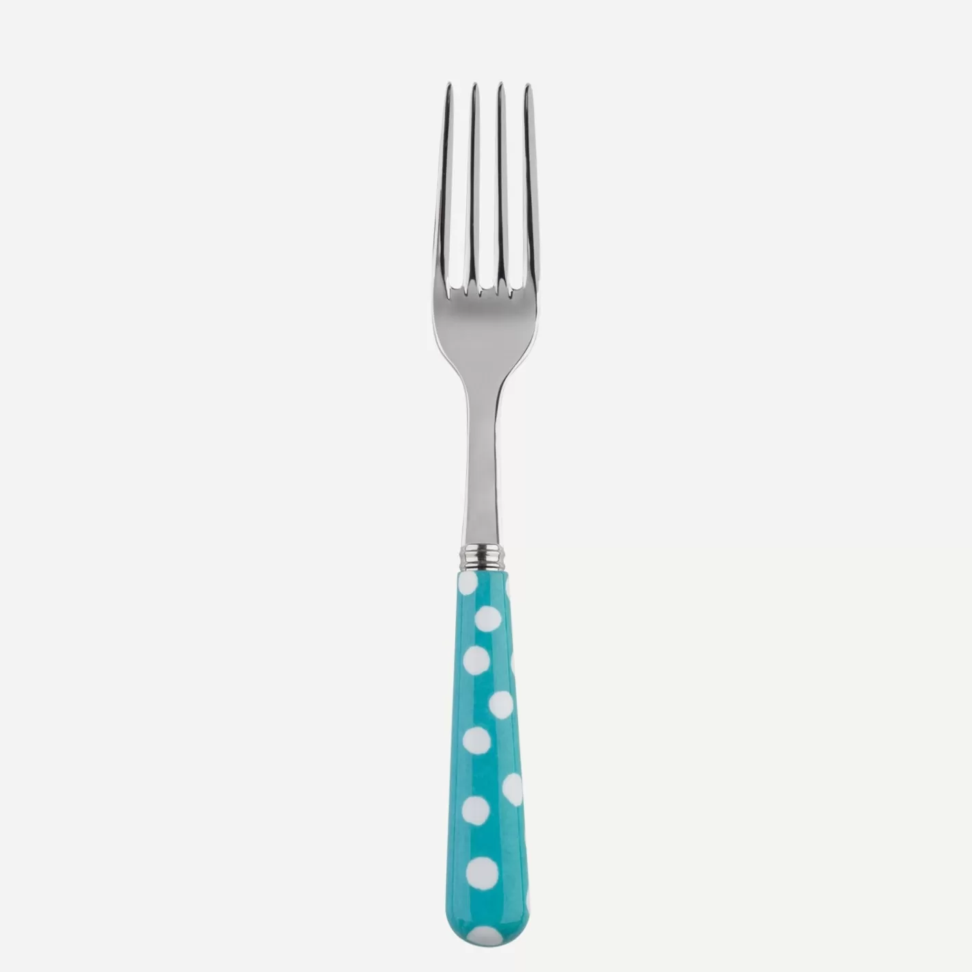 Sabre Paris Salad Fork>White Dots, Turquoise