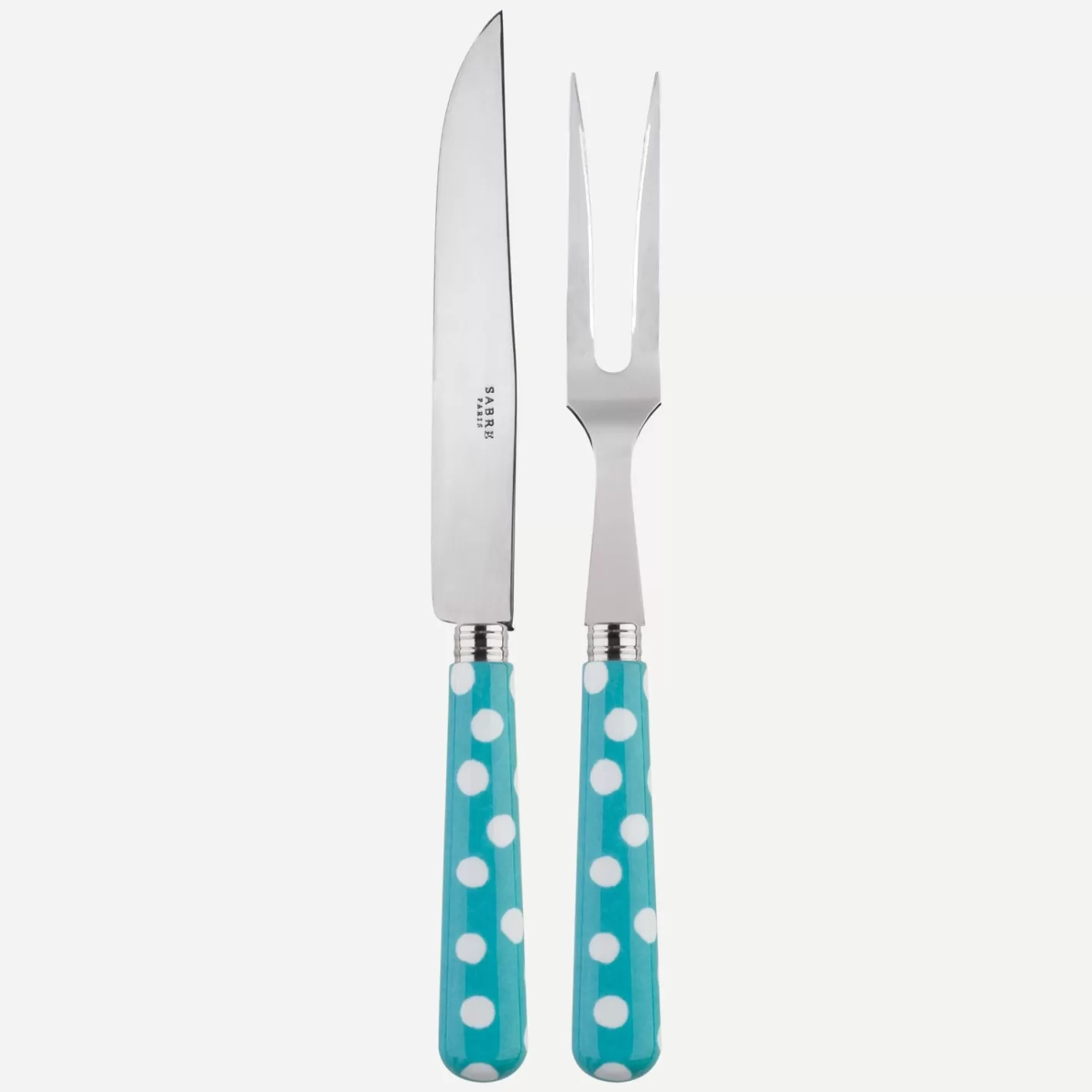 Sabre Paris Carving Set>White Dots, Turquoise