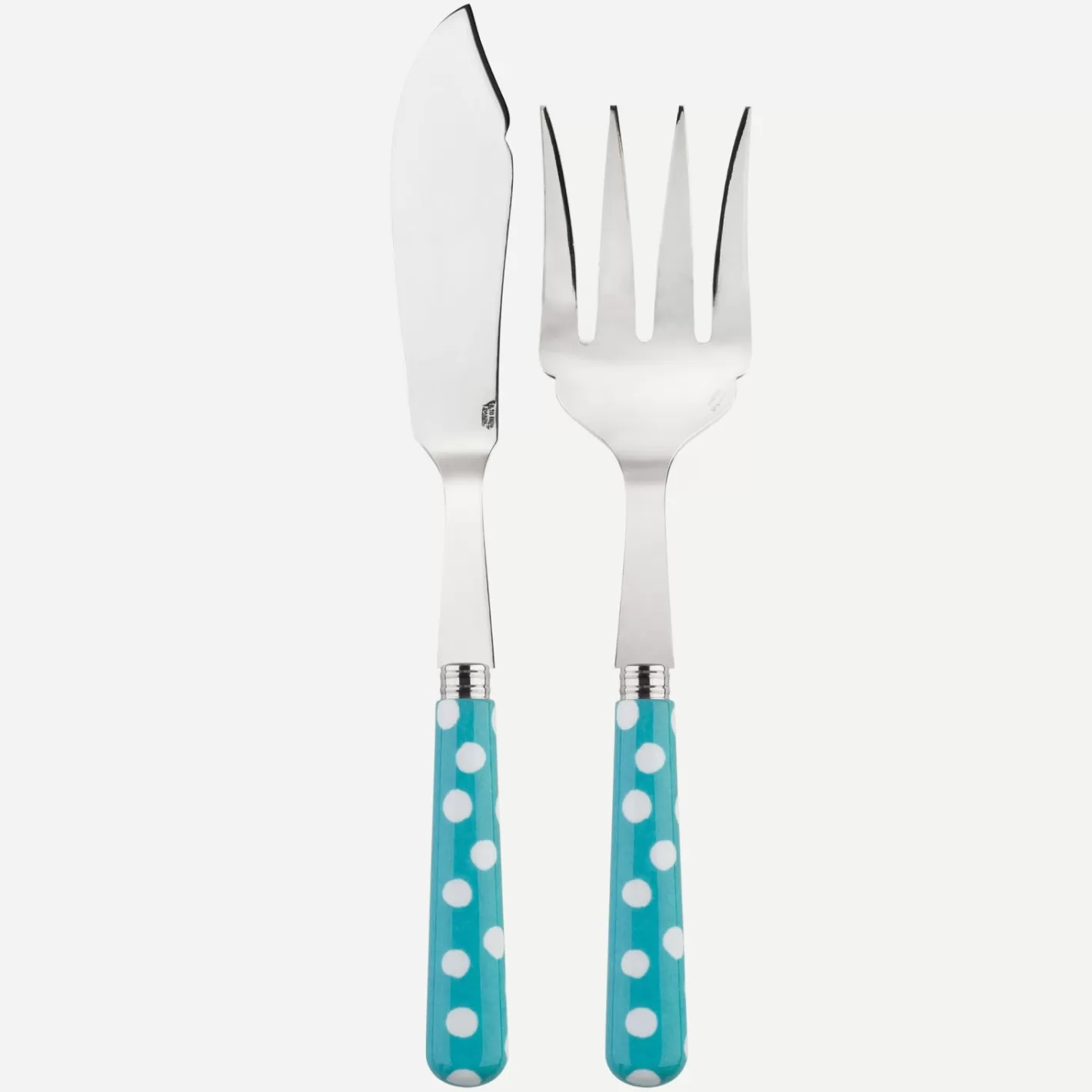 Sabre Paris Fish Serving Set>White Dots, Turquoise