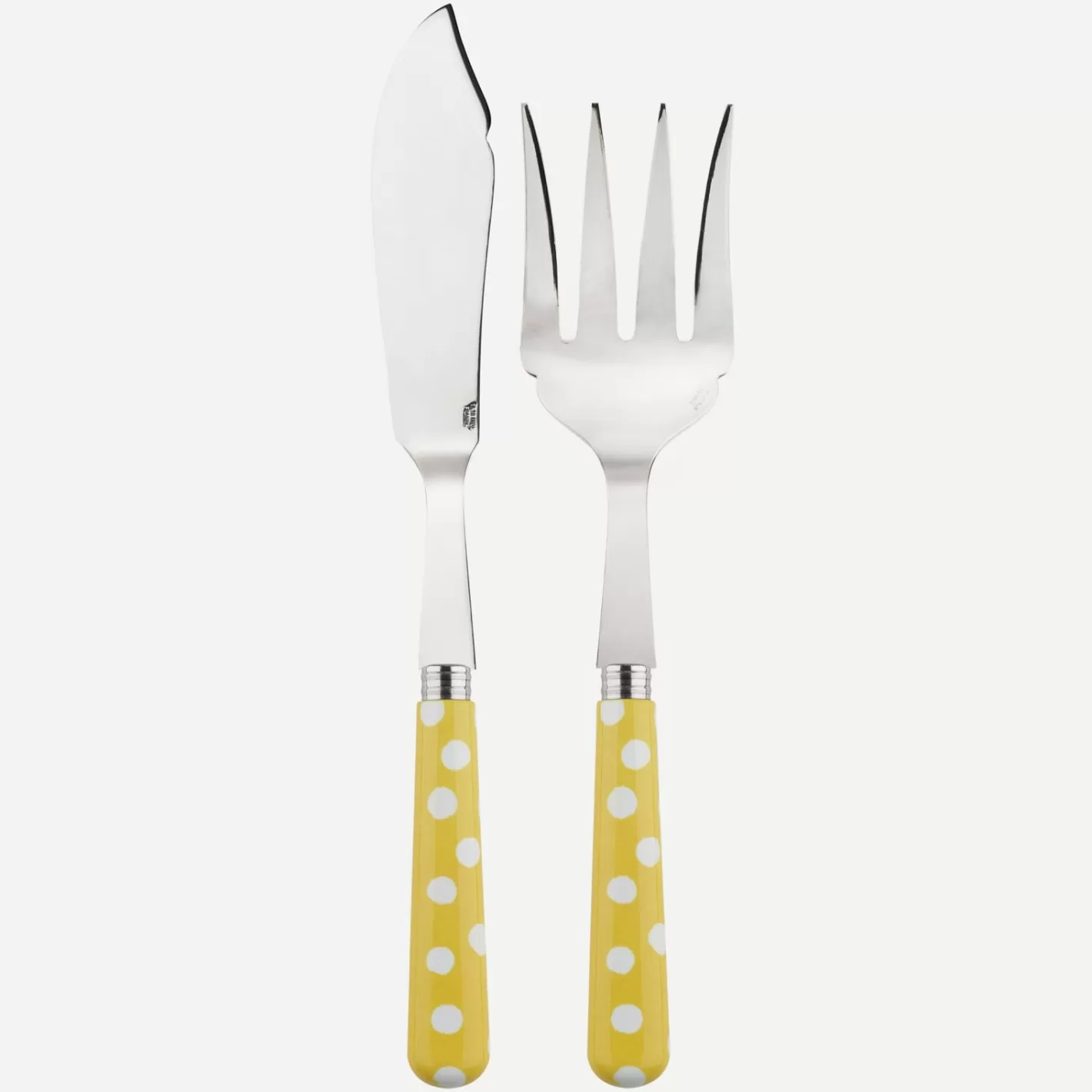 Sabre Paris Fish Serving Set>White Dots, Yellow