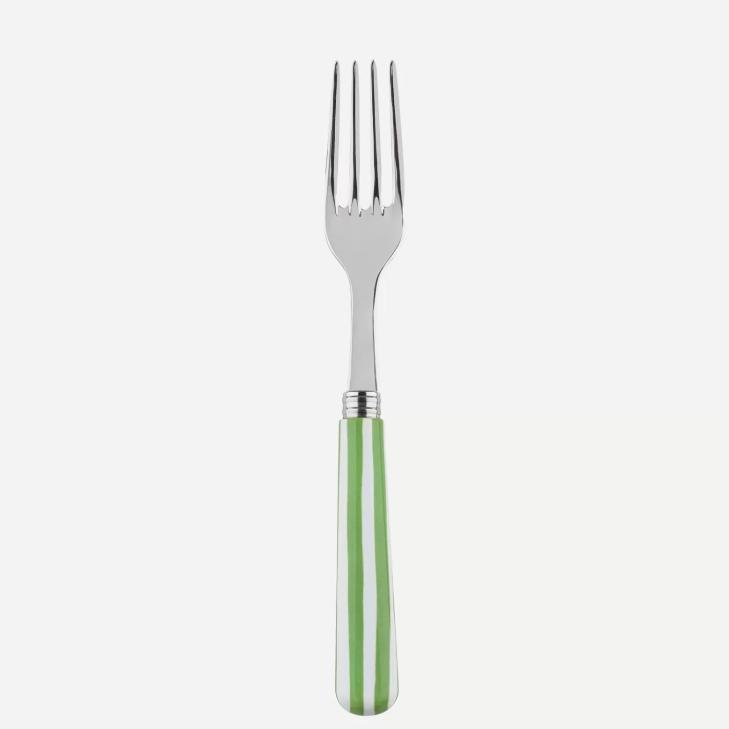 Sabre Paris Dinner Fork>White Stripe, Garden green