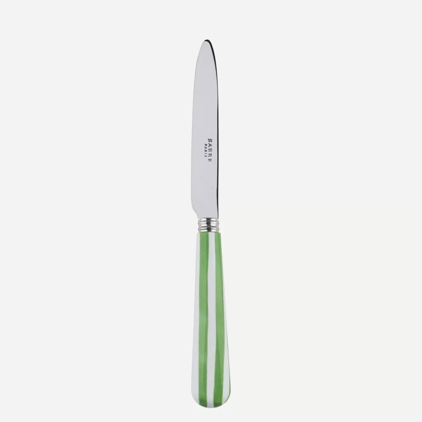 Sabre Paris Dessert Knife>White Stripe, Garden green