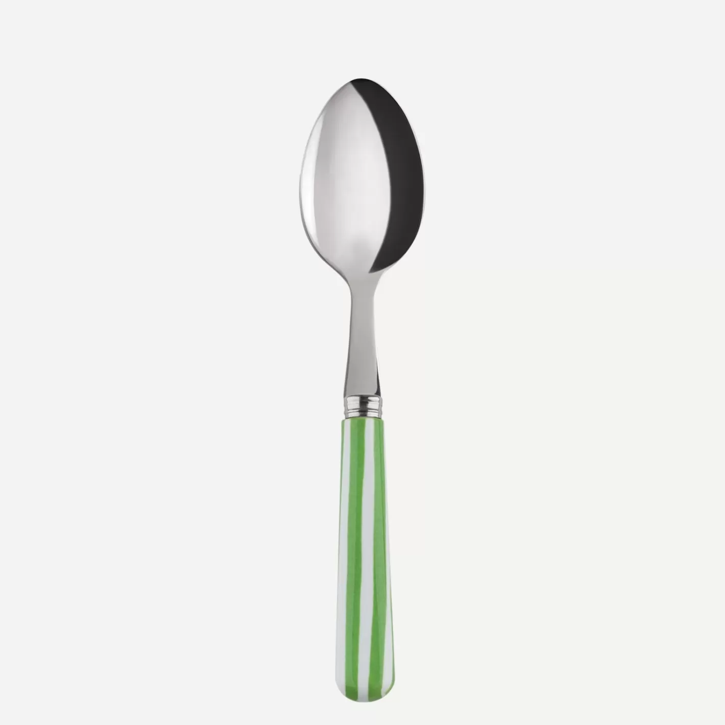 Sabre Paris Teaspoon>White Stripe, Garden green