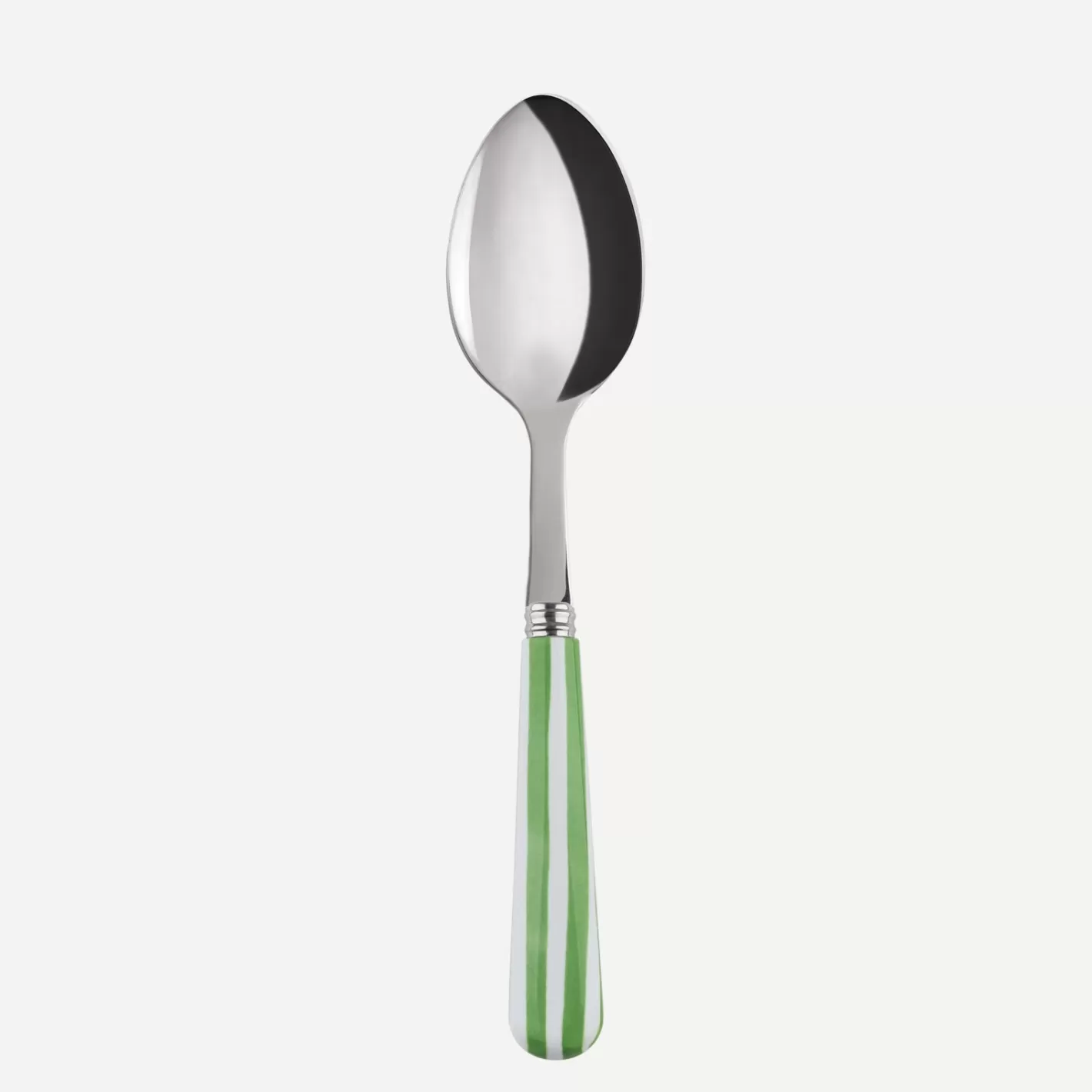 Sabre Paris Dessert Spoon>White Stripe, Garden green