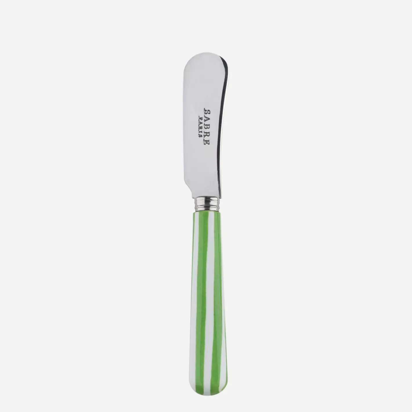 Sabre Paris Butter Spreader>White Stripe, Garden green