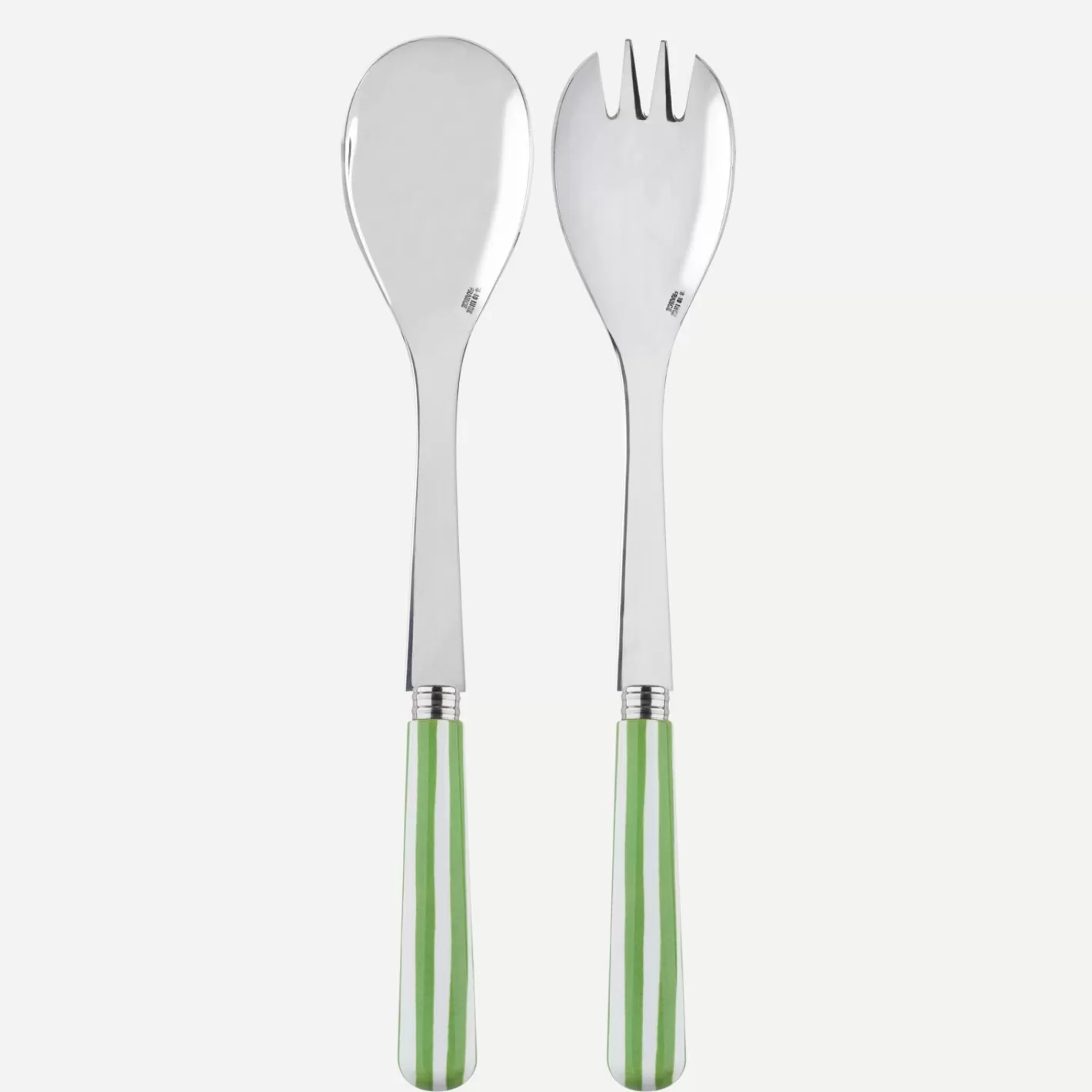 Sabre Paris Salad Set>White Stripe, Garden green