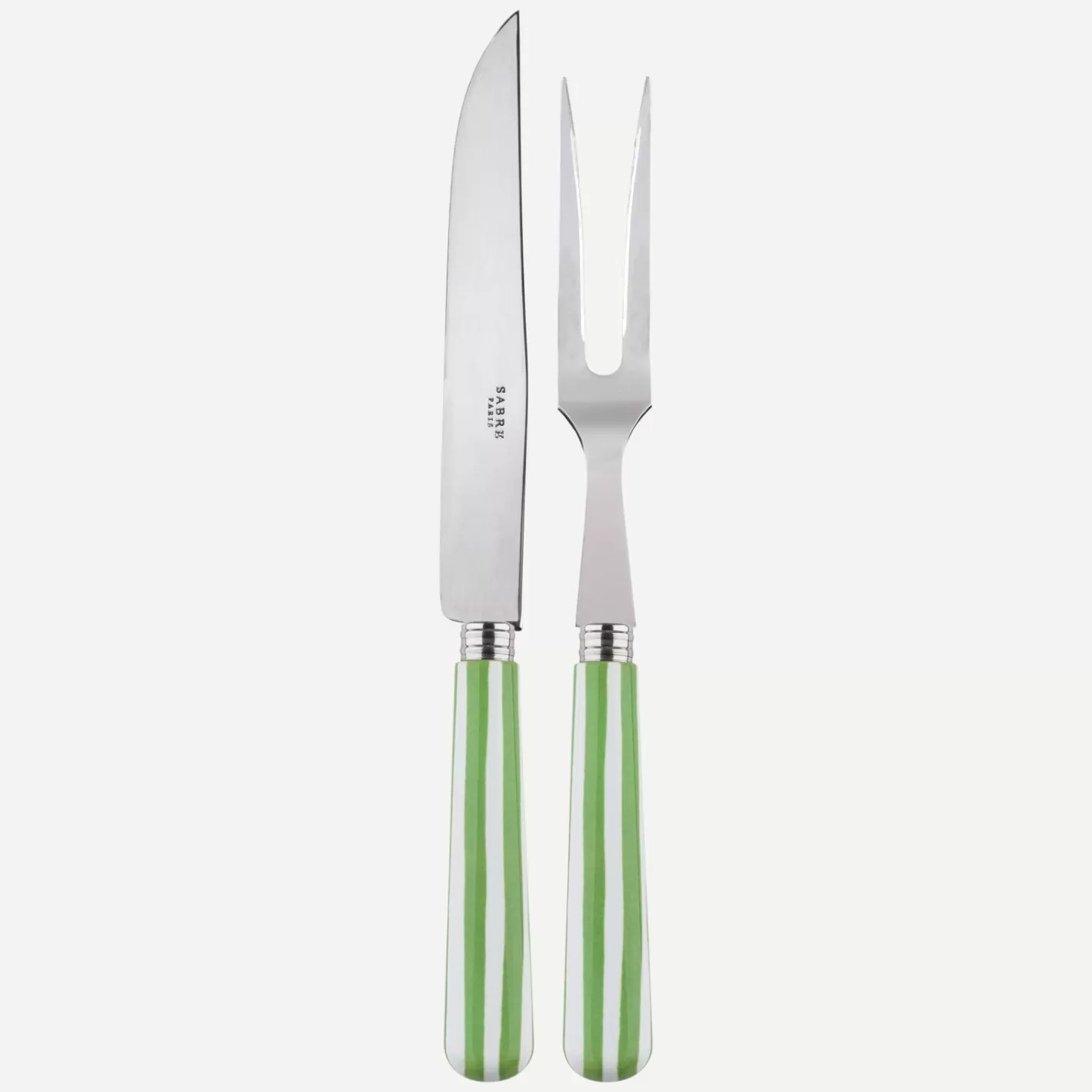 Sabre Paris Carving Set>White Stripe, Garden green