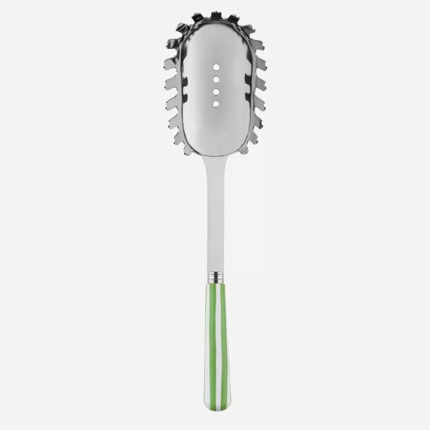 Sabre Paris Spaghetti Spoon>White Stripe, Garden green