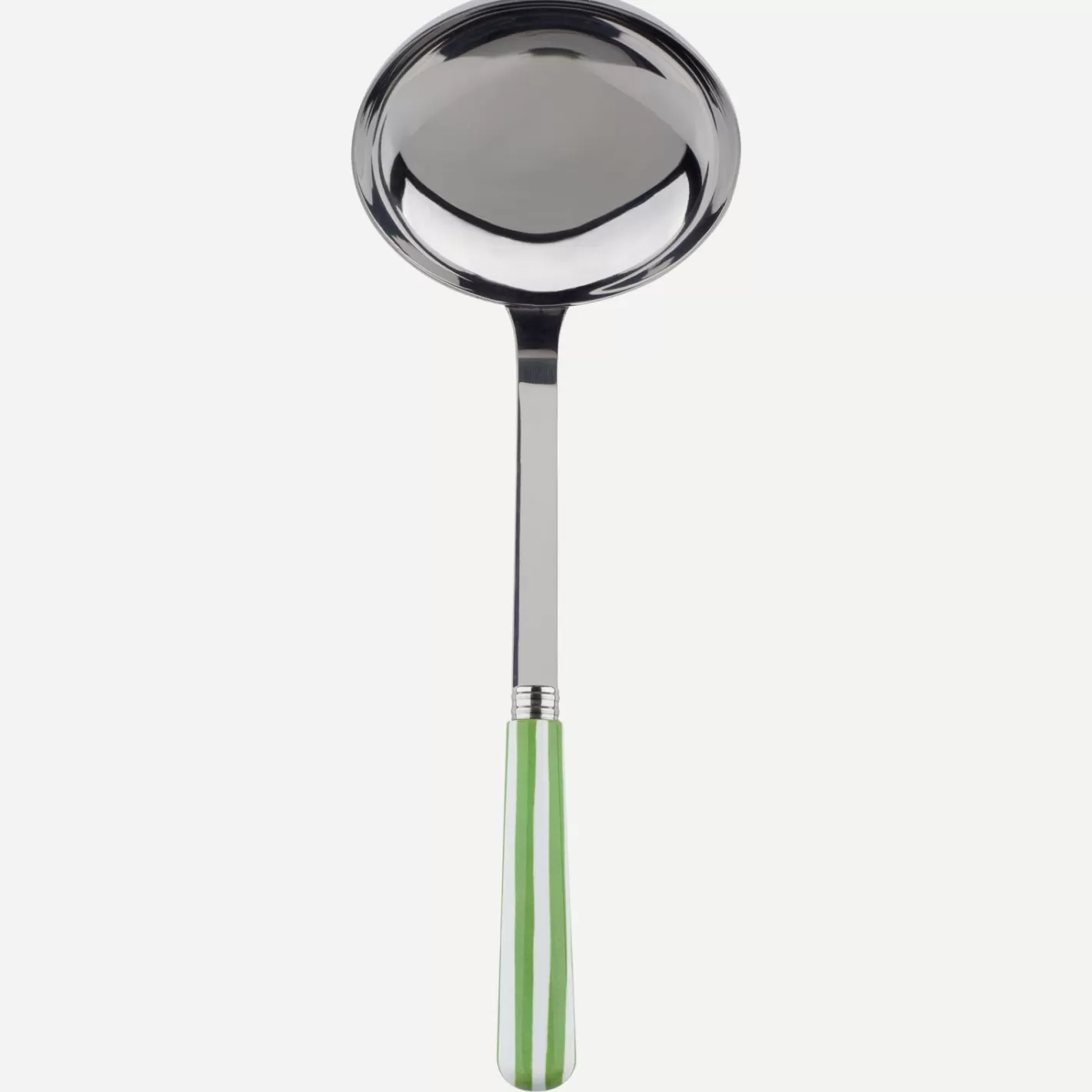 Sabre Paris Ladle>White Stripe, Garden green