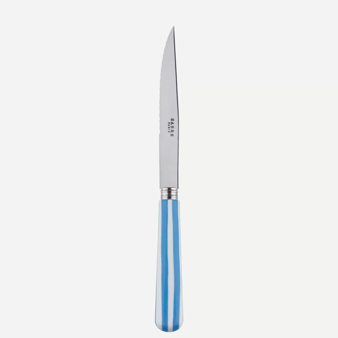 Sabre Paris Steak Knife>White Stripe, Light blue