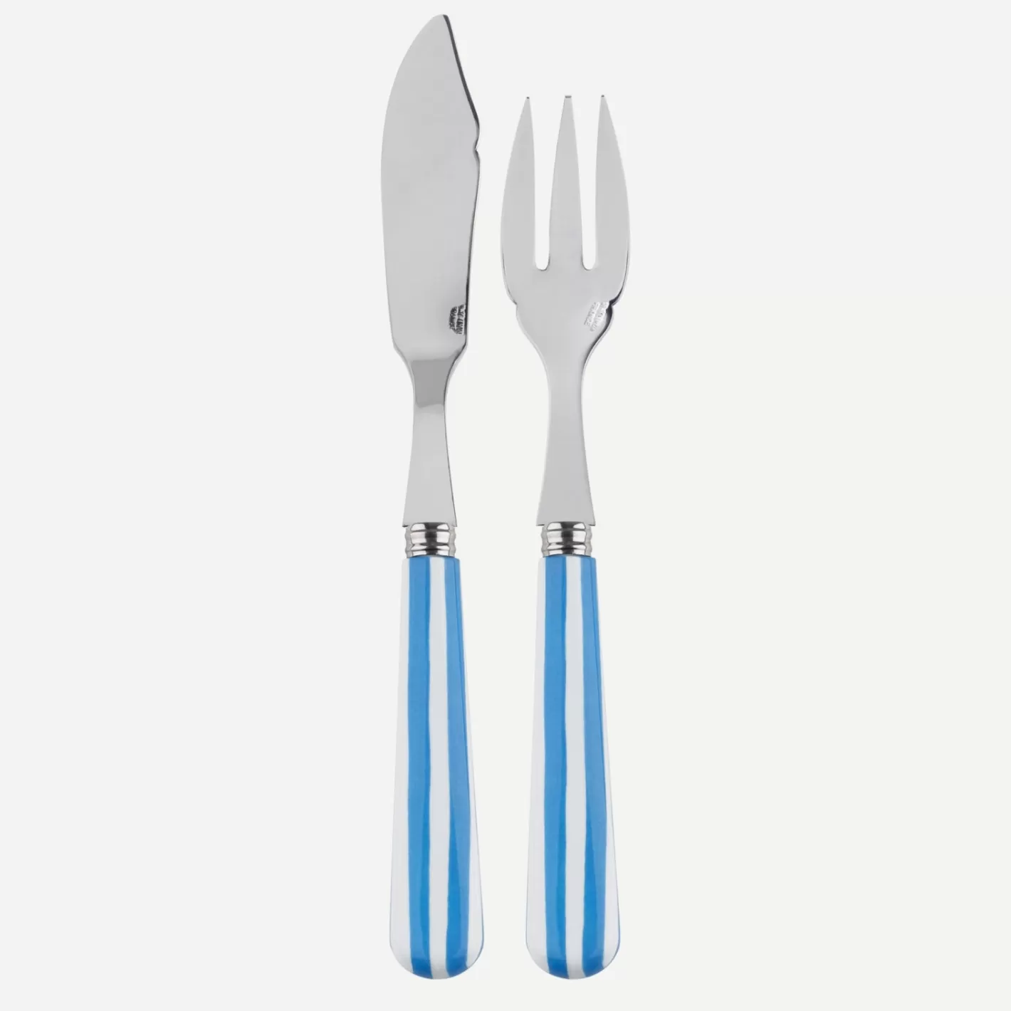 Sabre Paris Fish Knife | Fish Fork>White Stripe, Light blue