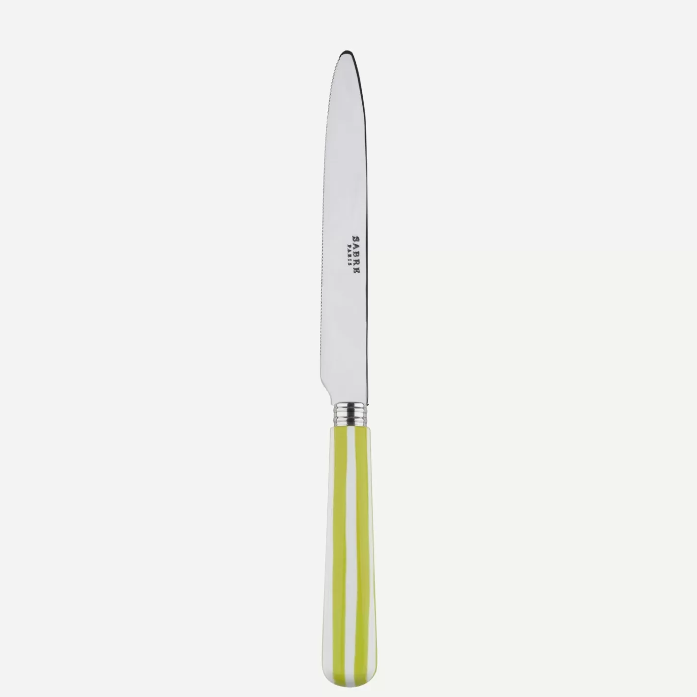 Sabre Paris Serrated Dinner Knife Blade>White Stripe, Lime