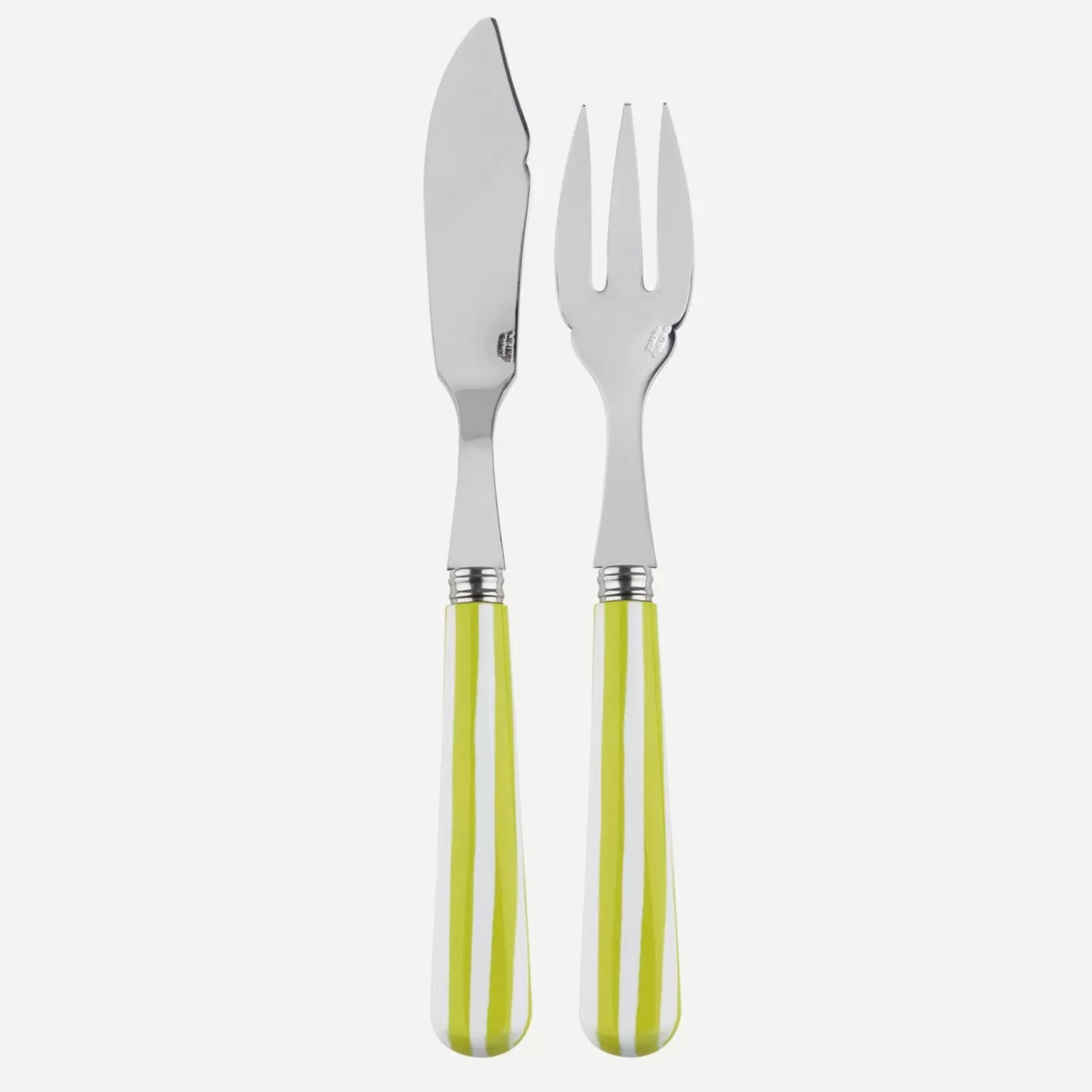 Sabre Paris Fish Knife | Fish Fork>White Stripe, Lime