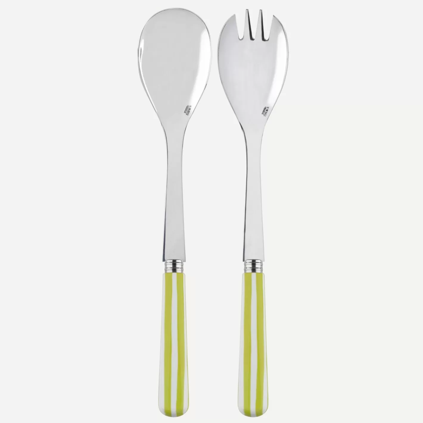 Sabre Paris Salad Set>White Stripe, Lime