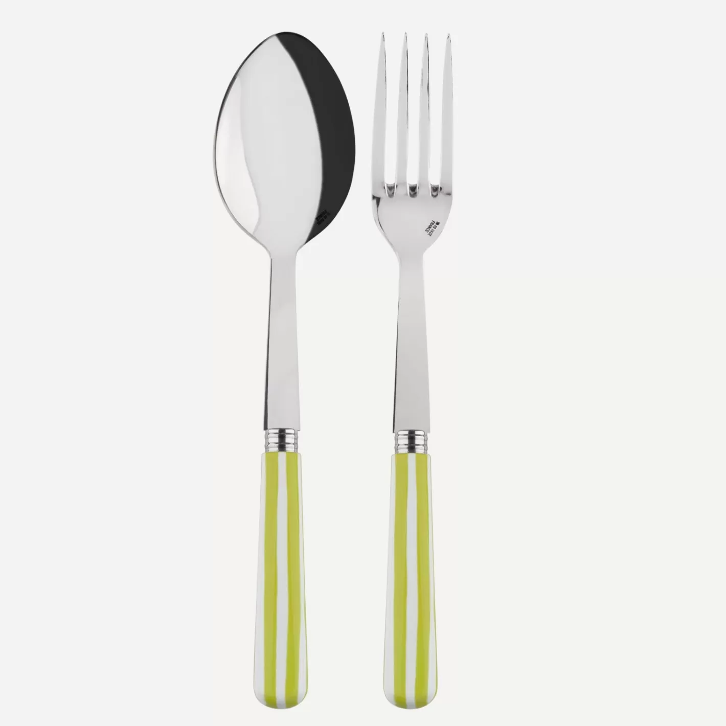 Sabre Paris Serving Set>White Stripe, Lime