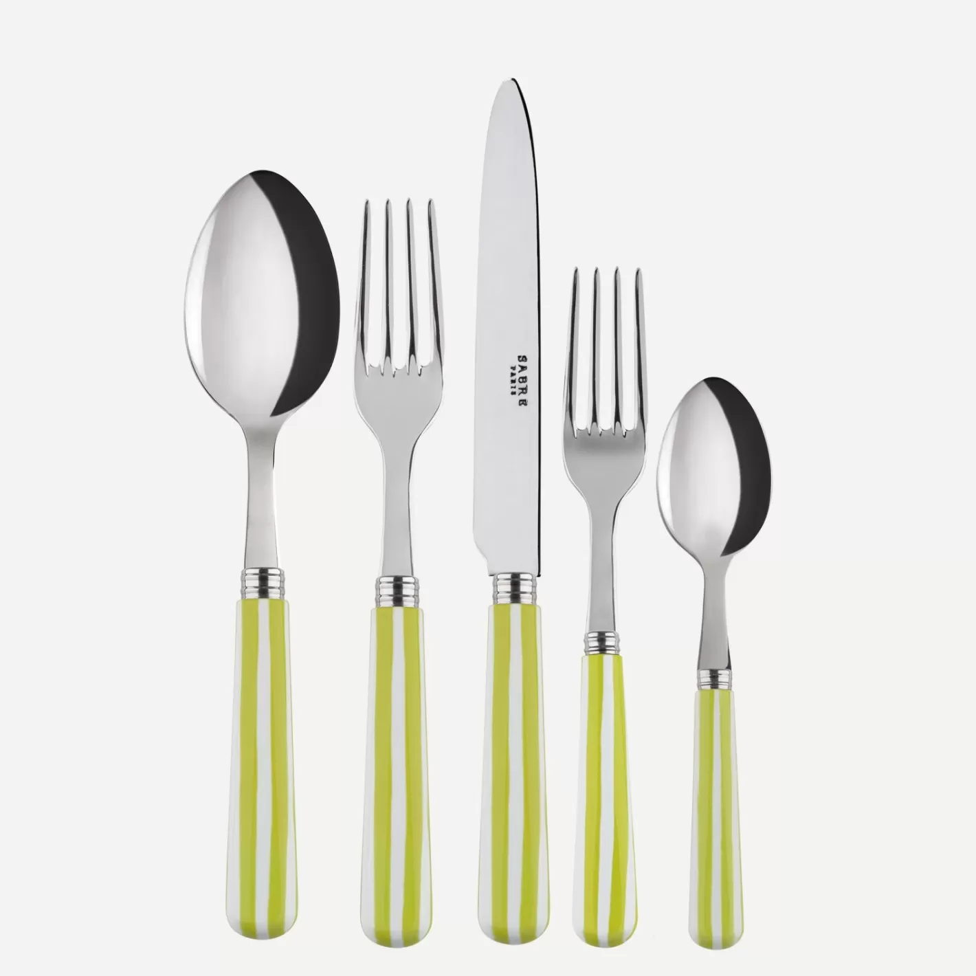 Sabre Paris Set Of 5 Pieces>White Stripe, Lime