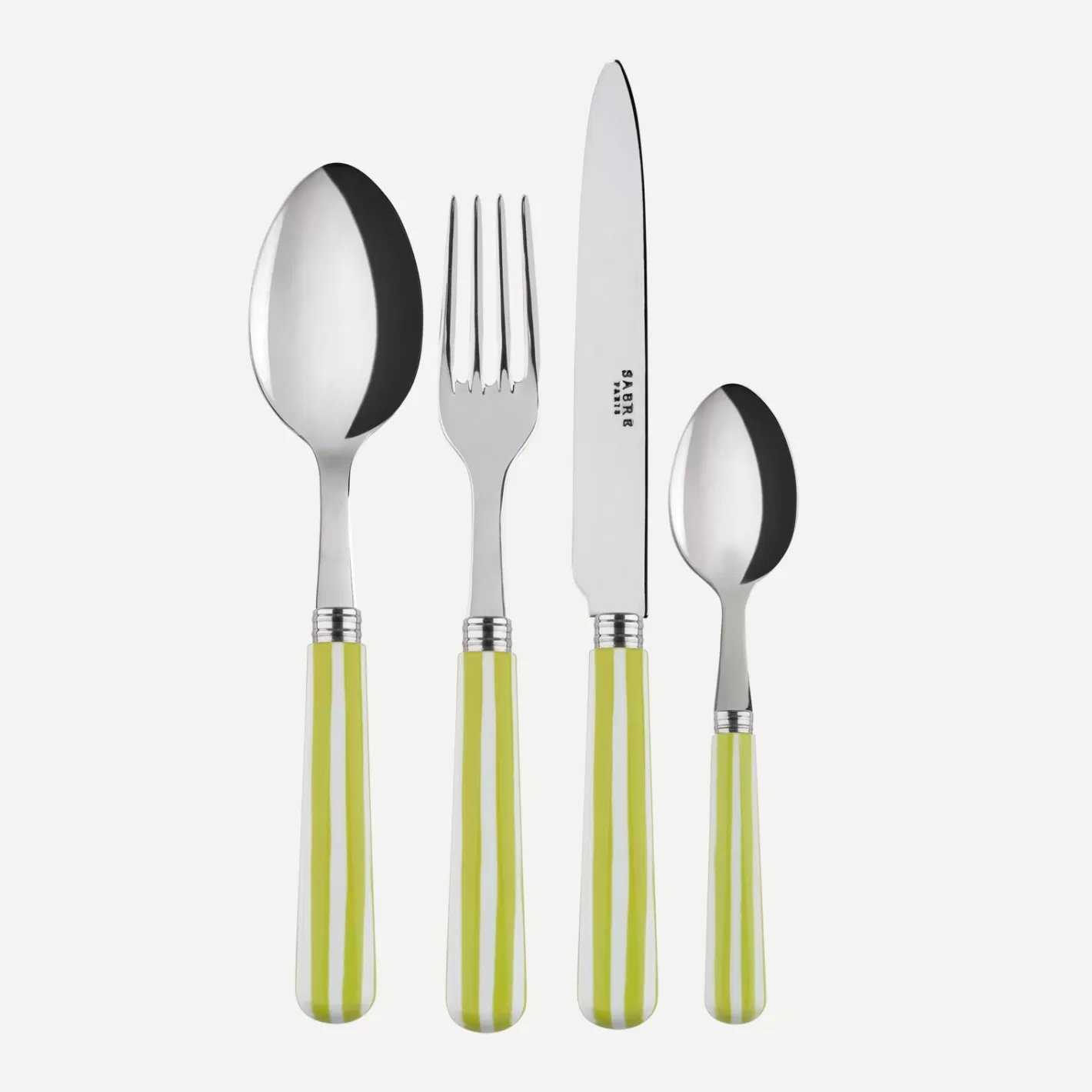 Sabre Paris Set Of 4 Pieces>White Stripe, Lime