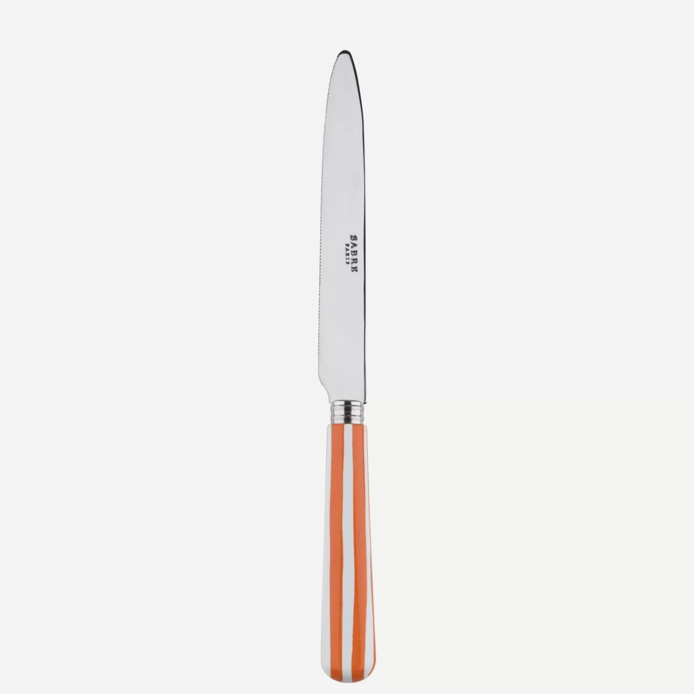 Sabre Paris Serrated Dinner Knife Blade>White Stripe, Orange