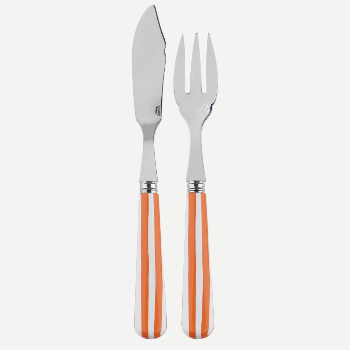 Sabre Paris Fish Knife | Fish Fork>White Stripe, Orange