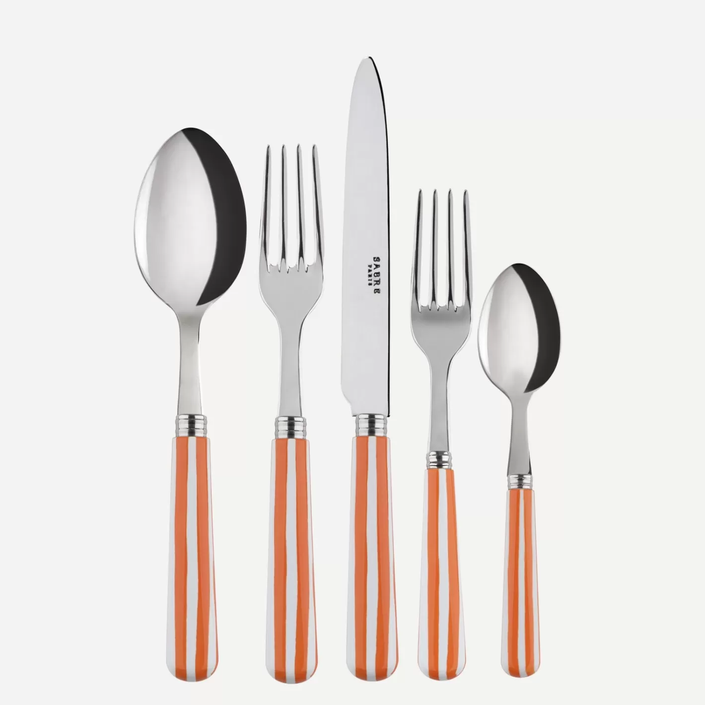 Sabre Paris Set Of 5 Pieces>White Stripe, Orange