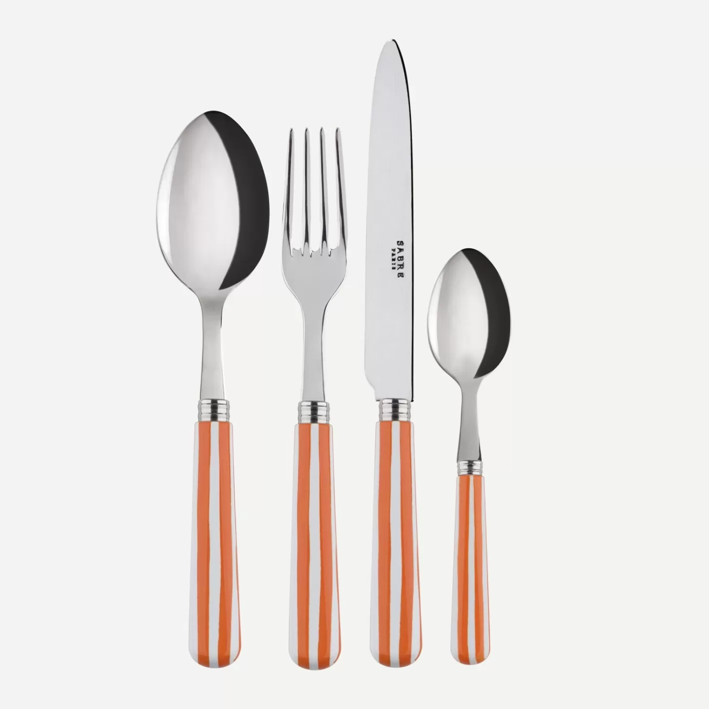 Sabre Paris Set Of 4 Pieces>White Stripe, Orange