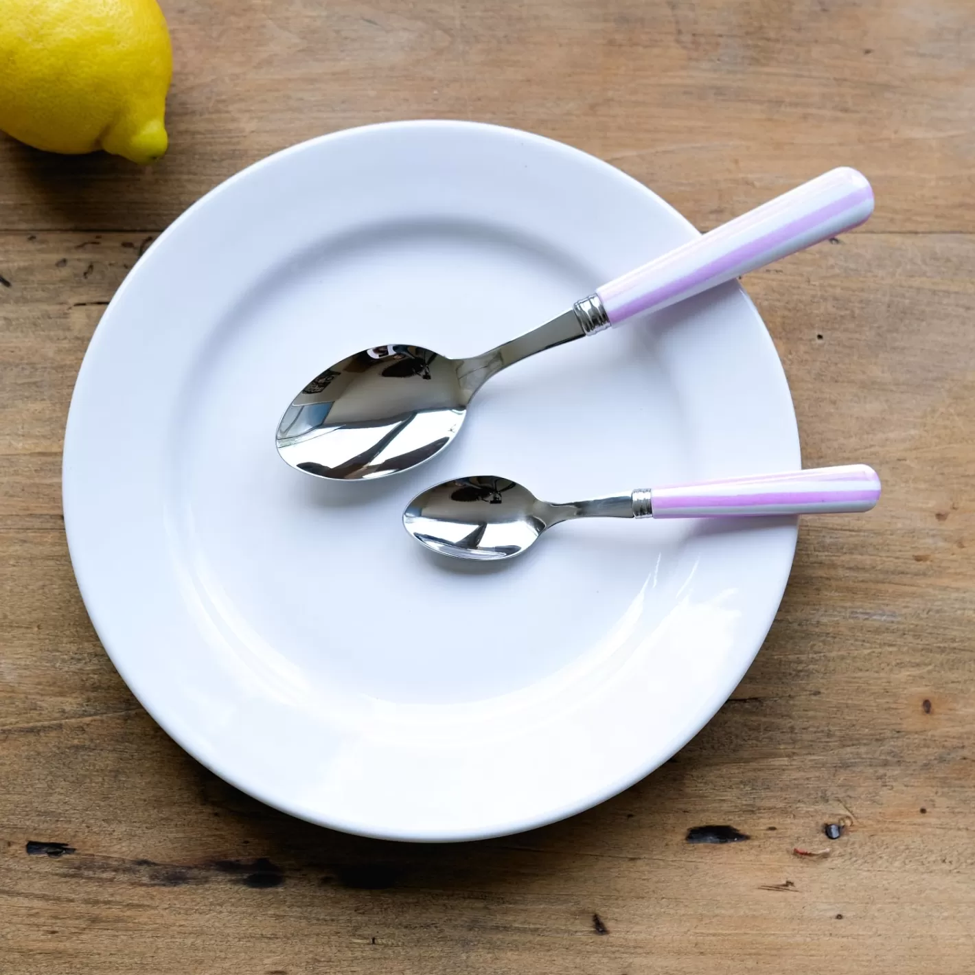 Sabre Paris Soup Spoon>White Stripe, Pink