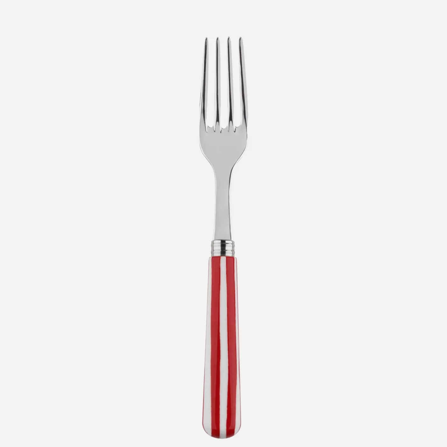 Sabre Paris Dinner Fork>White Stripe, Red