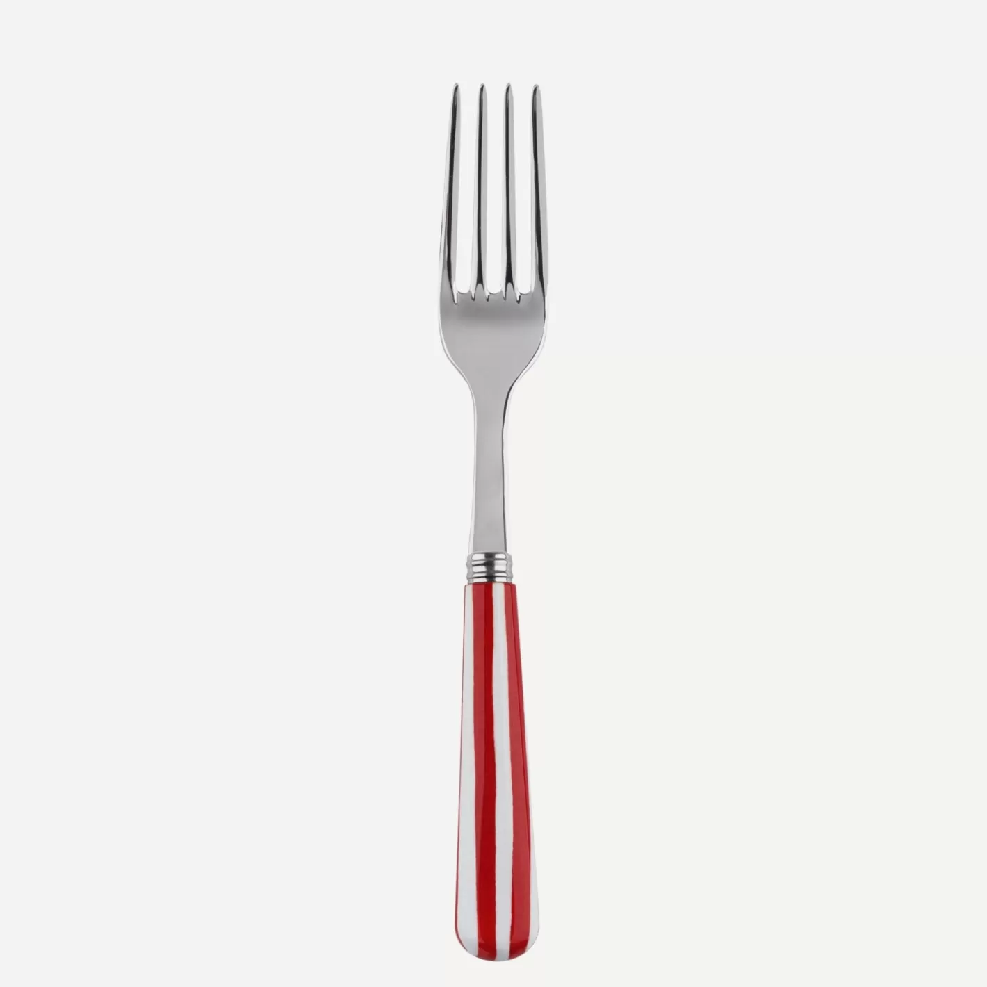 Sabre Paris Salad Fork>White Stripe, Red