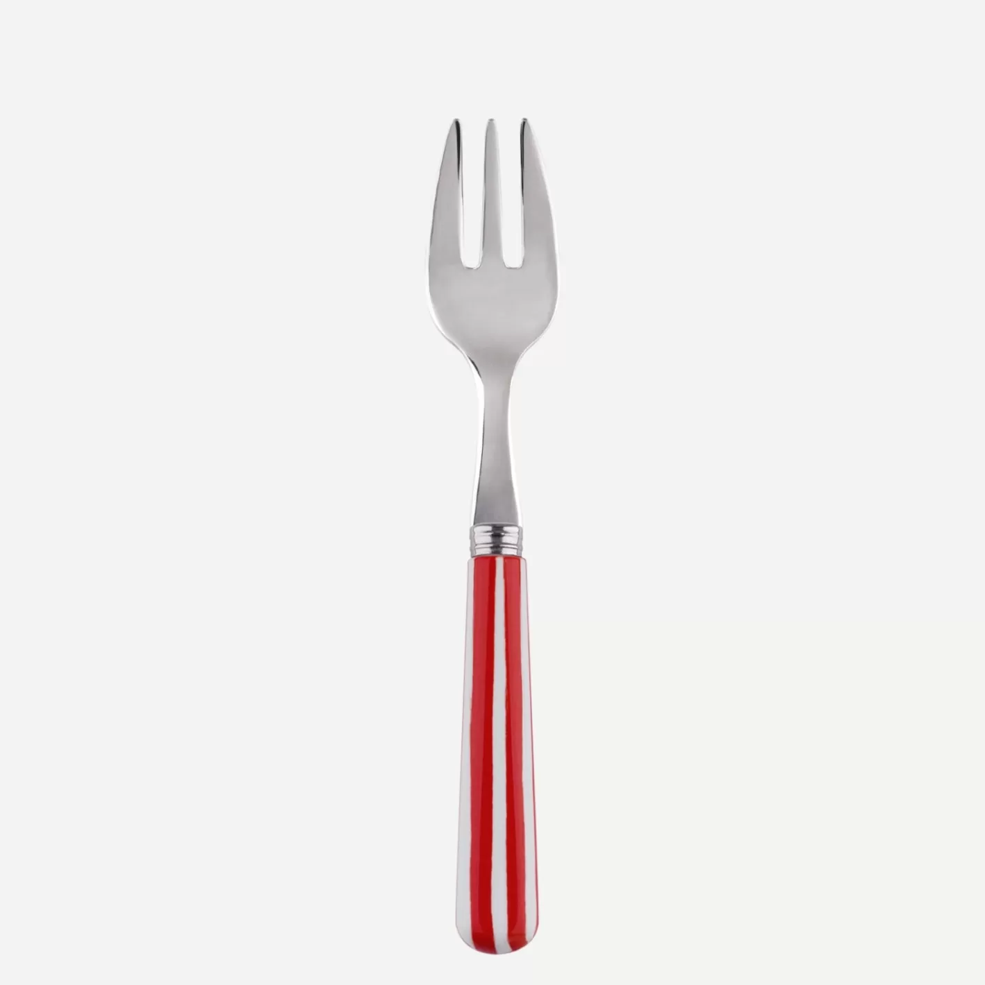 Sabre Paris Oyster Fork>White Stripe, Red