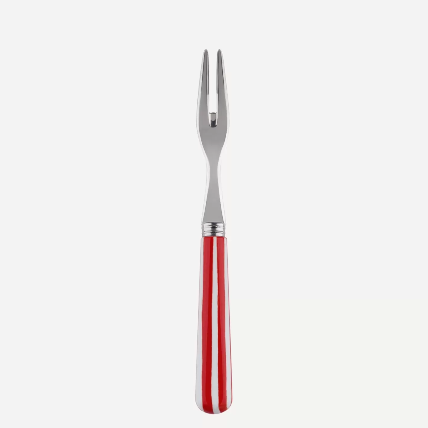 Sabre Paris Cocktail Fork>White Stripe, Red