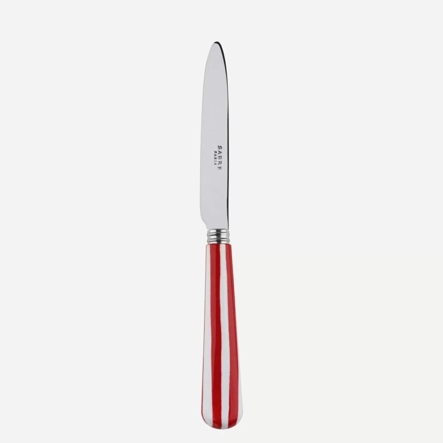 Sabre Paris Dessert Knife>White Stripe, Red