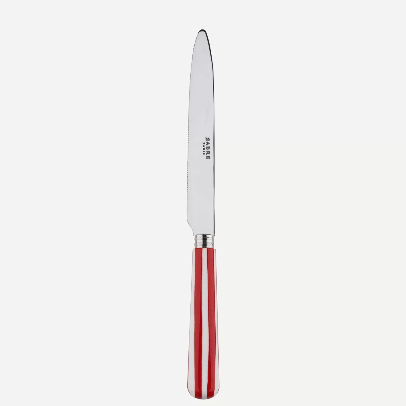 Sabre Paris Serrated Dinner Knife Blade>White Stripe, Red