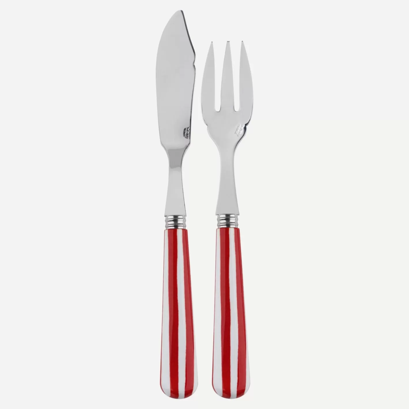 Sabre Paris Fish Knife | Fish Fork>White Stripe, Red