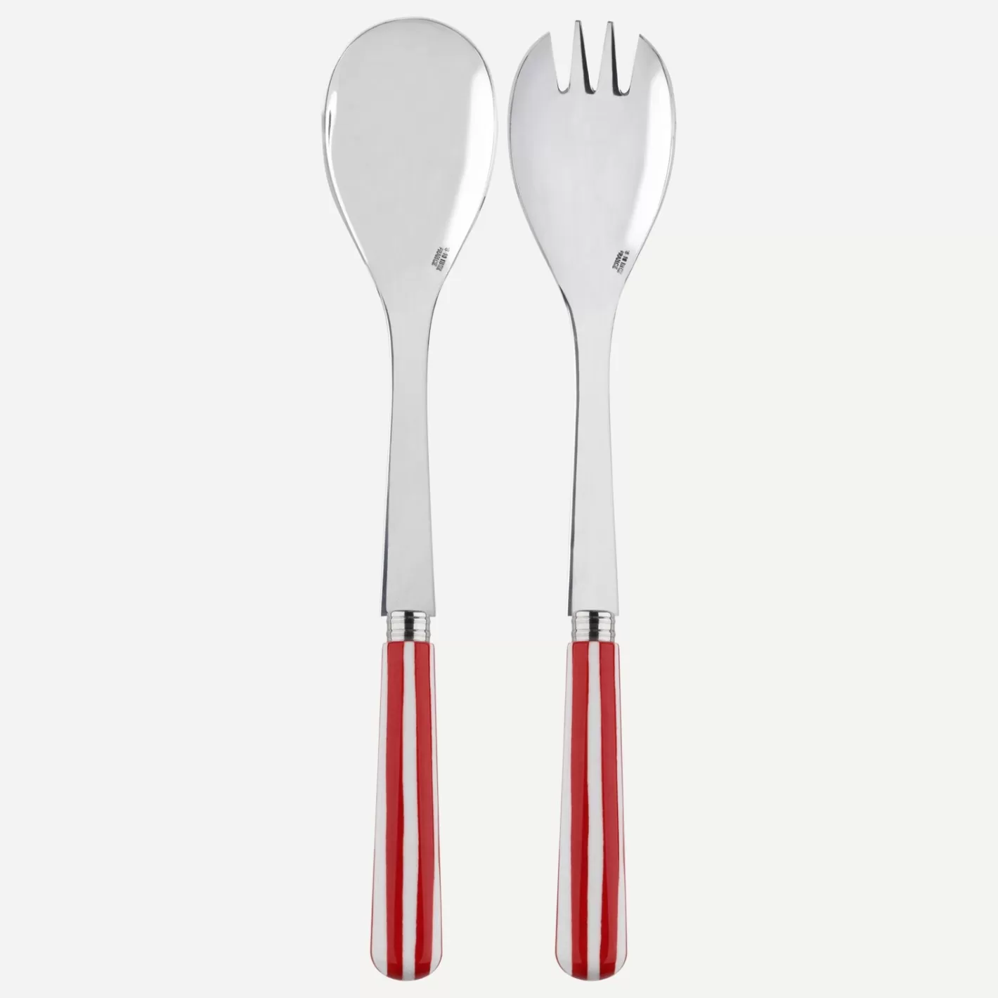 Sabre Paris Salad Set>White Stripe, Red