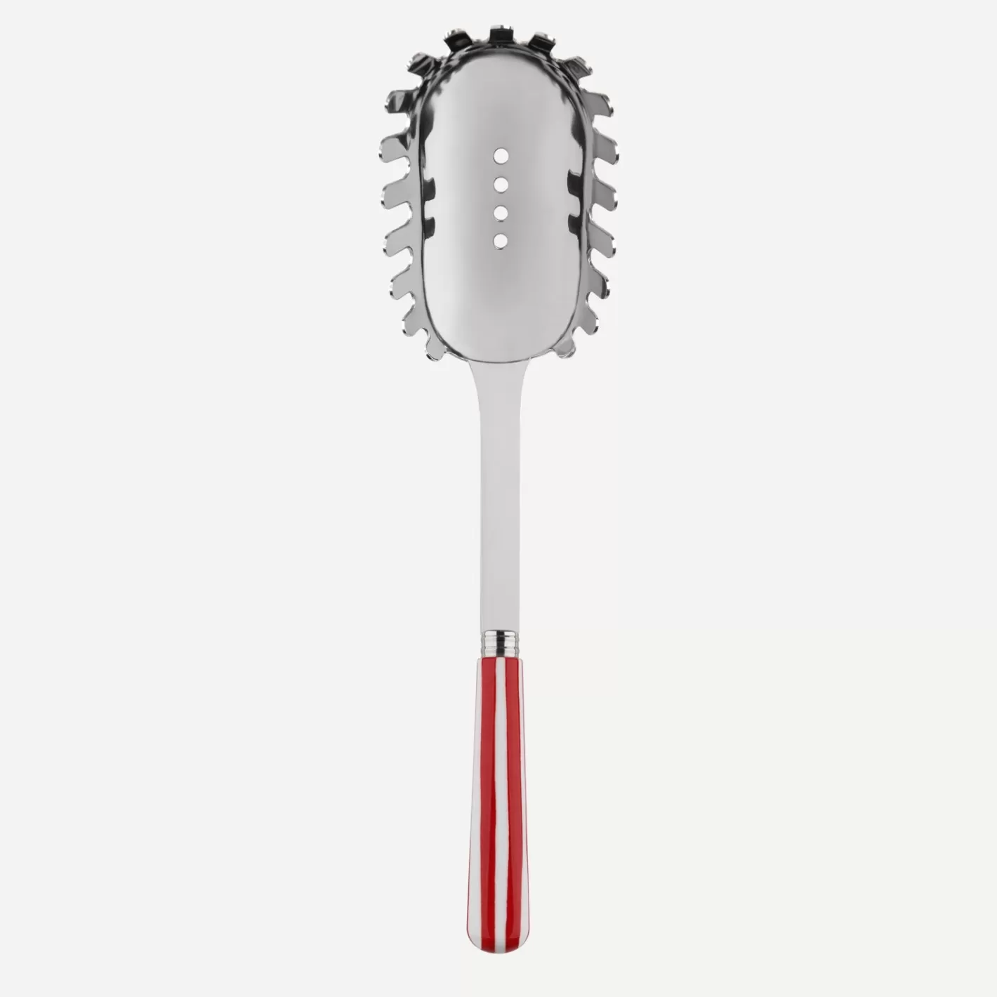 Sabre Paris Spaghetti Spoon>White Stripe, Red