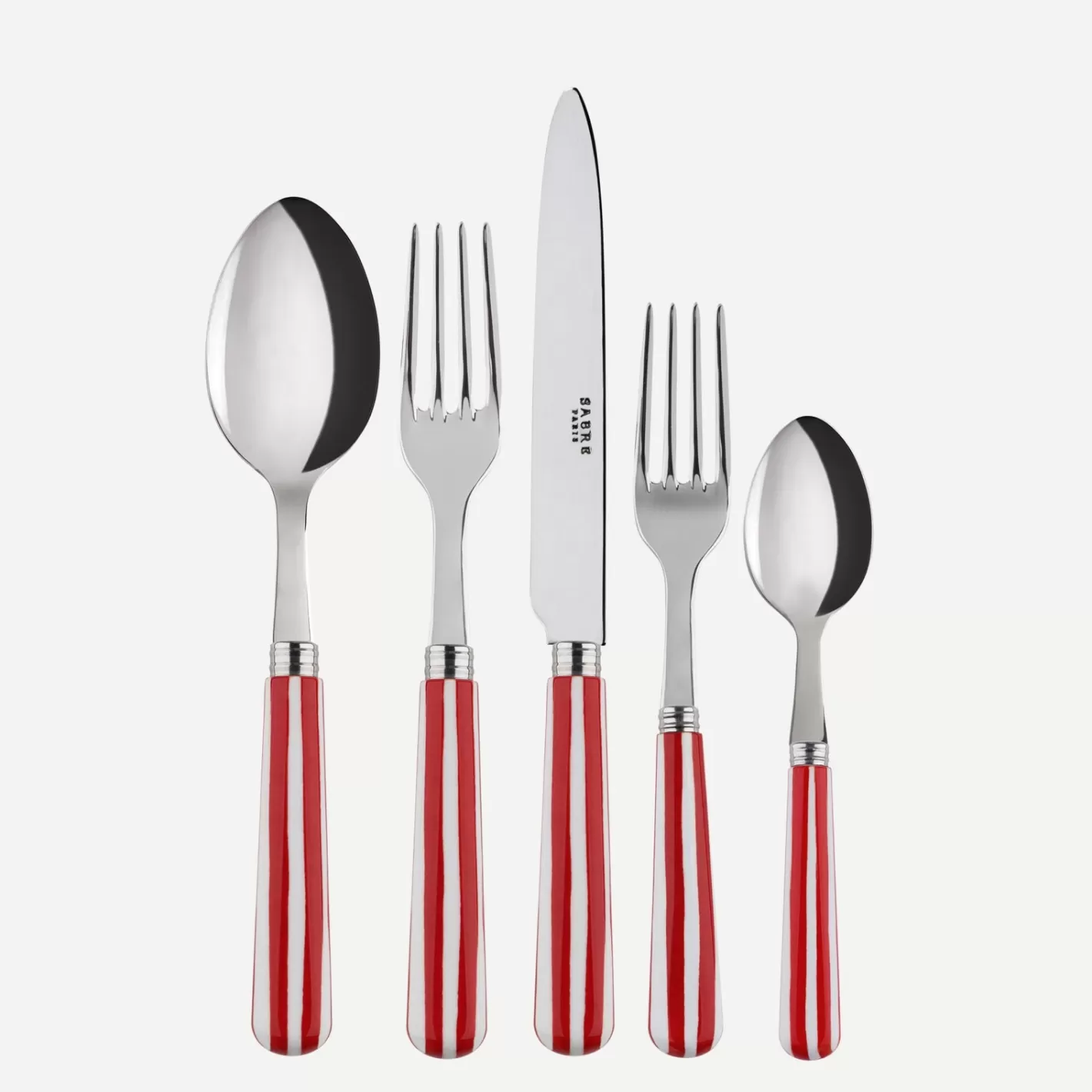 Sabre Paris Set Of 5 Pieces>White Stripe, Red