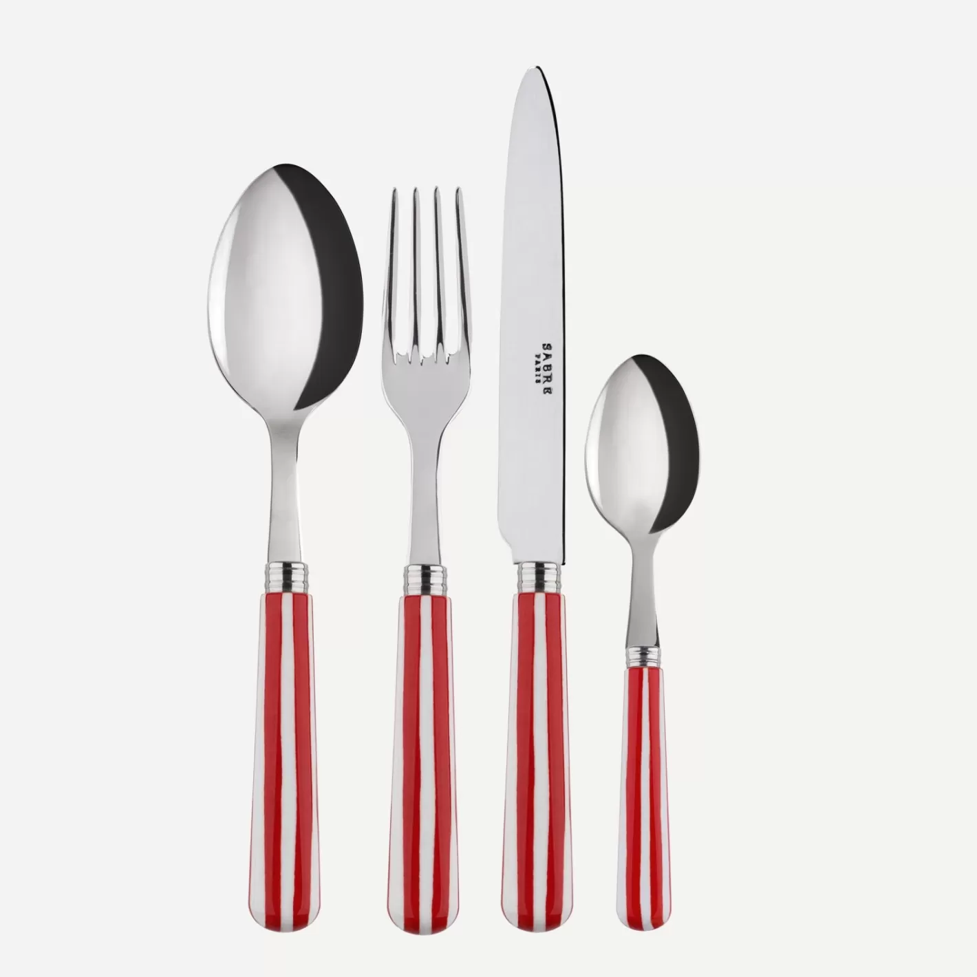 Sabre Paris Set Of 4 Pieces>White Stripe, Red