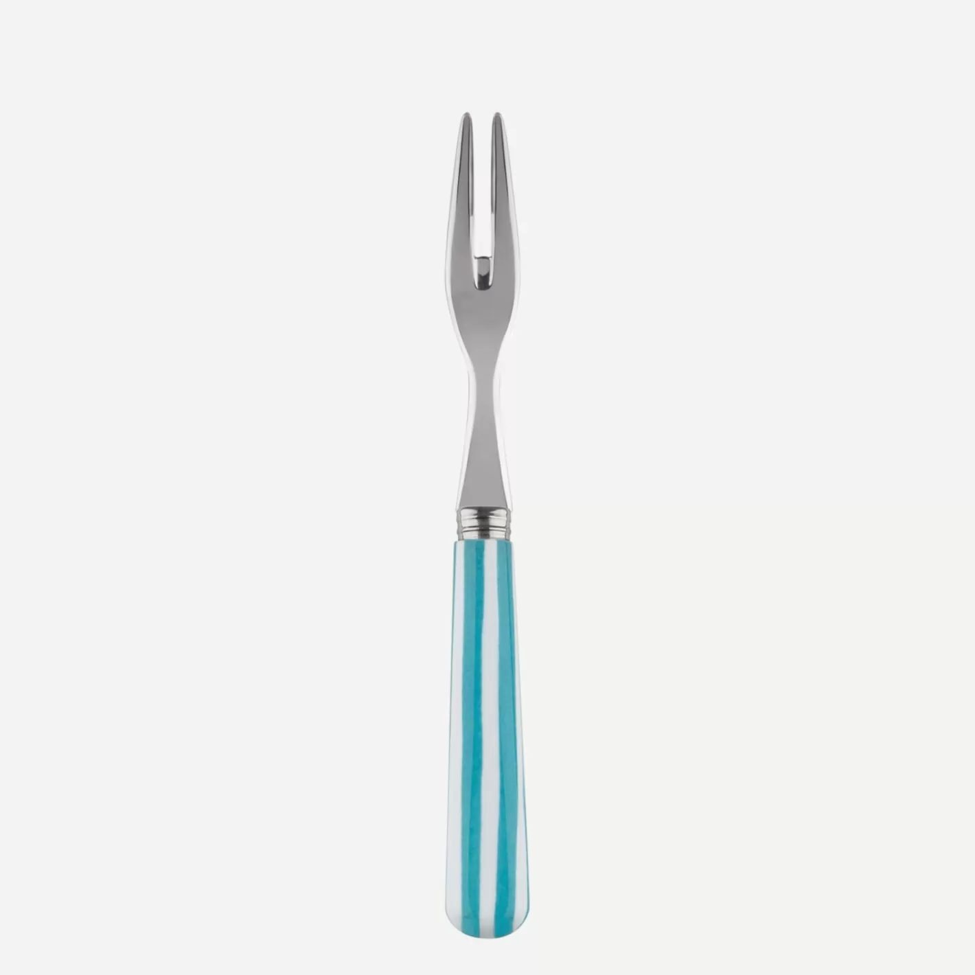 Sabre Paris Cocktail Fork>White Stripe, Turquoise