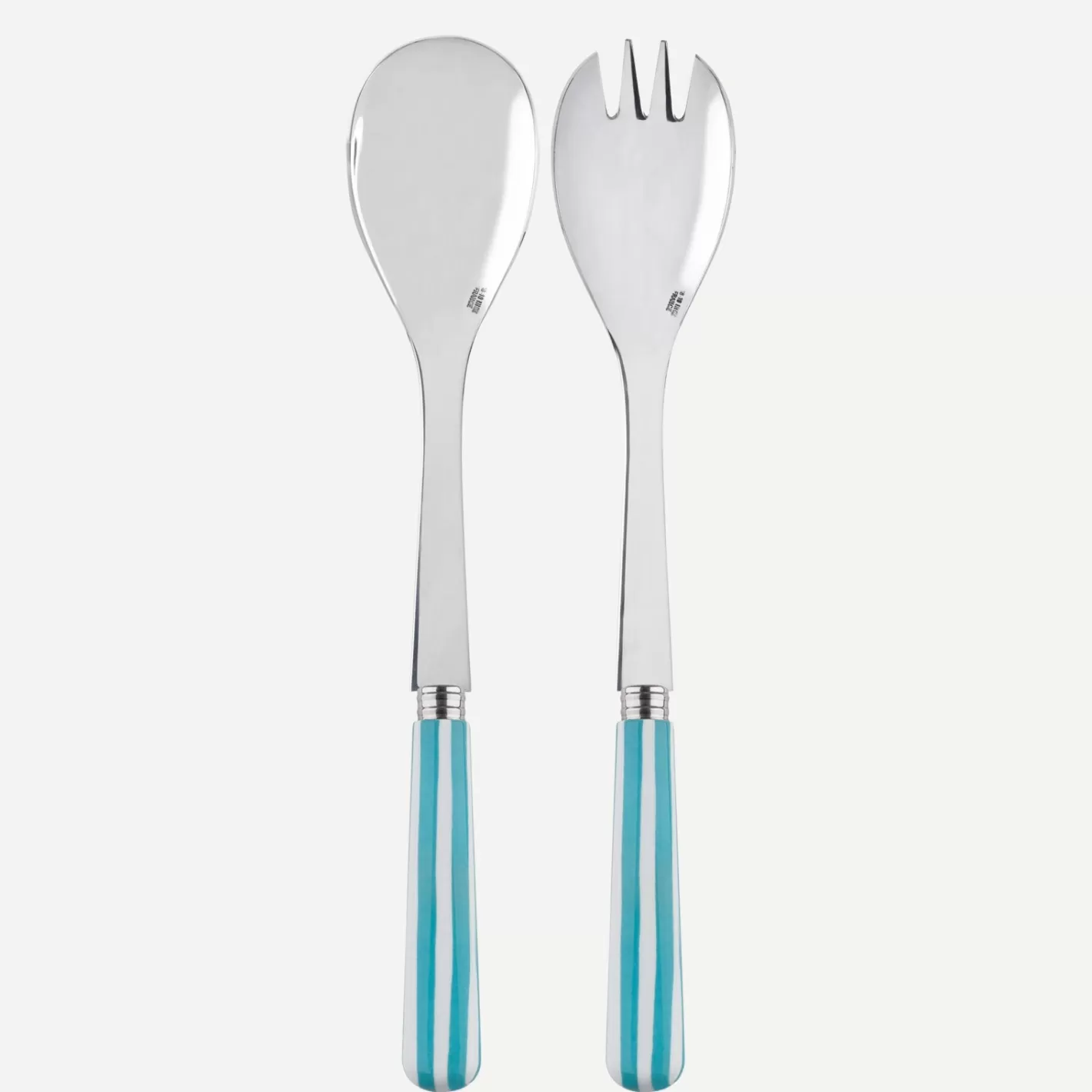 Sabre Paris Salad Set>White Stripe, Turquoise