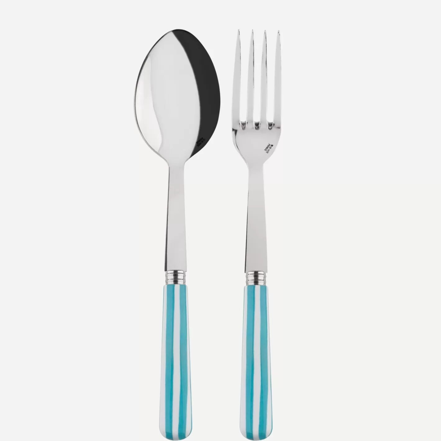 Sabre Paris Serving Set>White Stripe, Turquoise