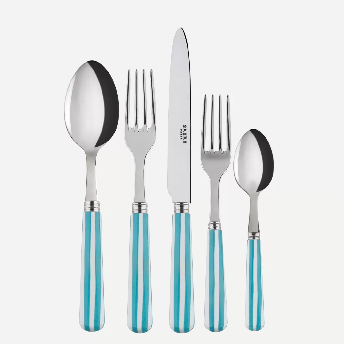 Sabre Paris Set Of 5 Pieces>White Stripe, Turquoise