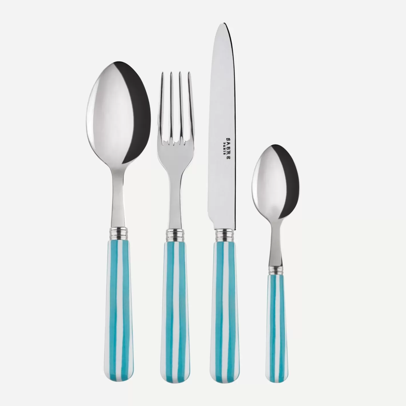 Sabre Paris Set Of 4 Pieces>White Stripe, Turquoise