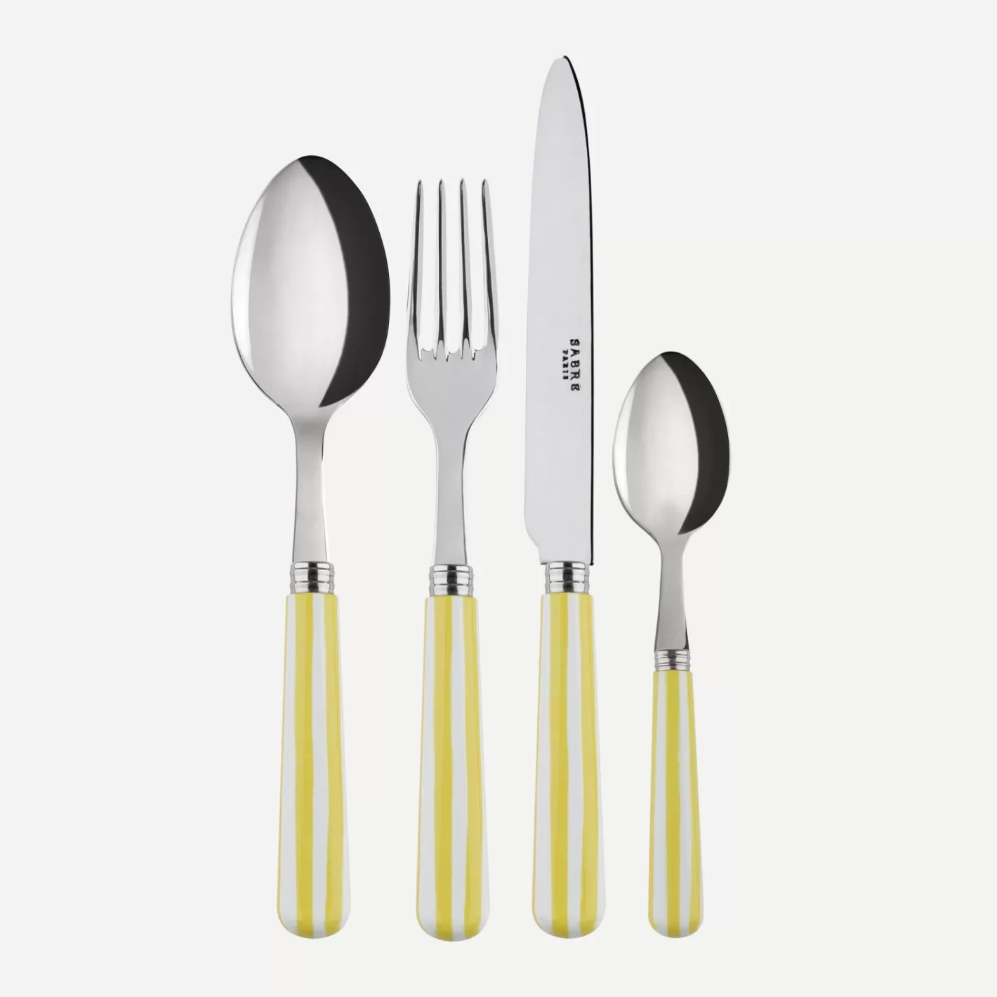 Sabre Paris Set Of 4 Pieces>White Stripe, Yellow